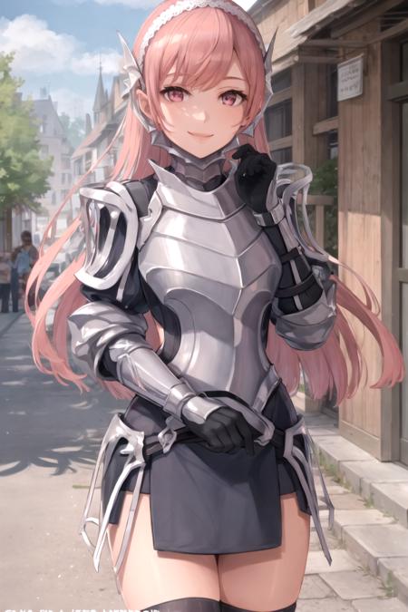 01284-4078258263-masterpiece, ultra high quality cg, best quality, cherche_def, smile, town scenery, pink eyes, thighhighs, gloves, hairband, arm.png
